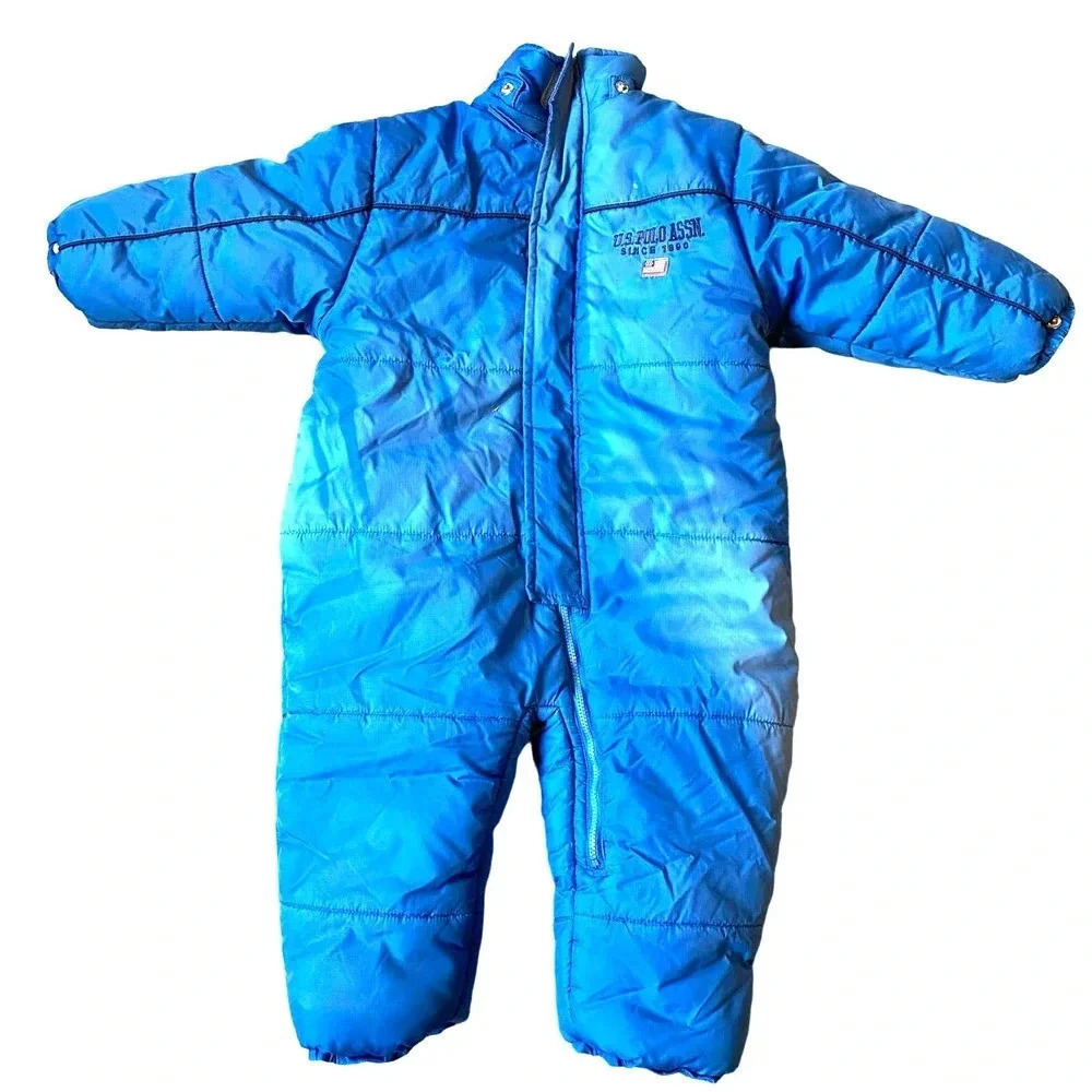 U.S.Polo Assn Baby Boy Blue Snowsuit Size 24M